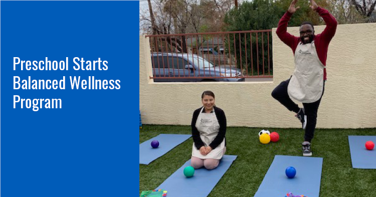 Quality First teachers practice yoga at child care center