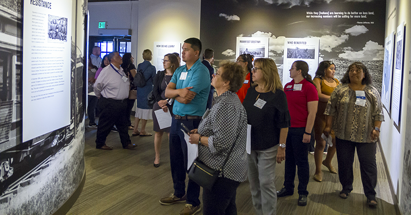 attendees touring the heard