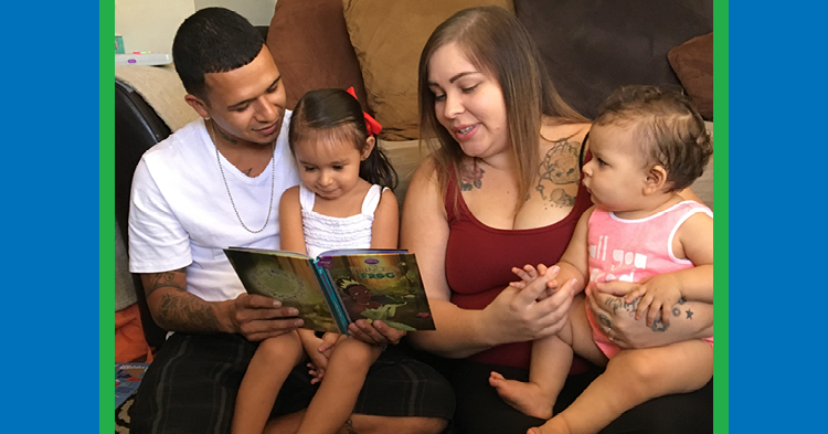 Family reading together